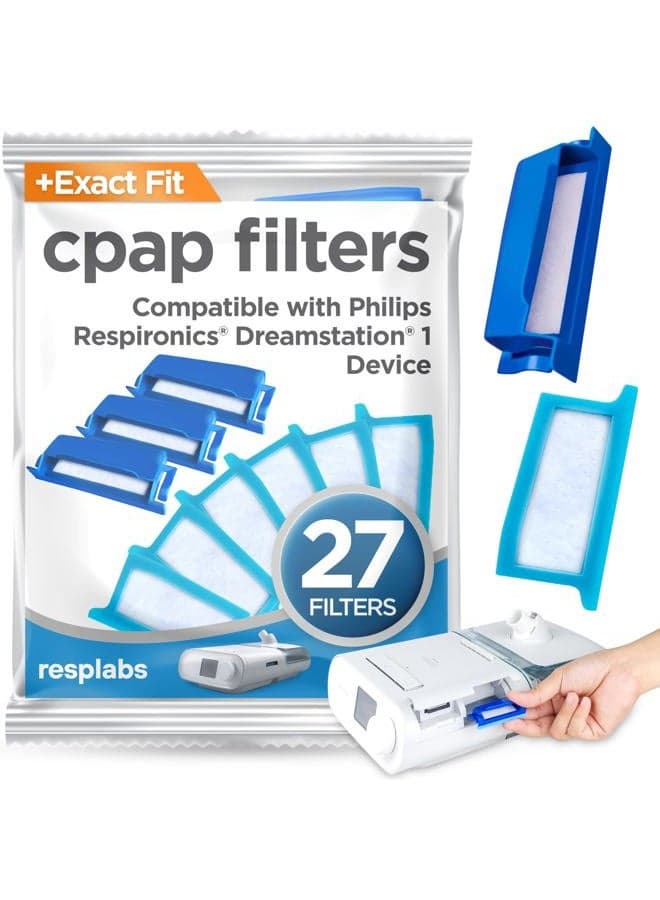 Resplabs CPAP Filters, Compatible with Philips Respironics DreamStation 1 Machine (1 Count (Pack of 27))