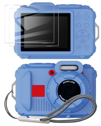 Tedubax Silicone Case for Kodak pixpro wpz2 Digital Camera with 2PCS Screen Protector and Lanyard Blue