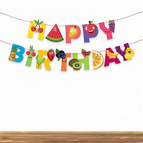 Festiko® Tutti Frutti Happybirthday Fruits Theme Party Decoration Banner/Bunting,Tutti Fruttis Party Favors for Kids Birthday Decoration(Banner/Bunting with Ribbon)