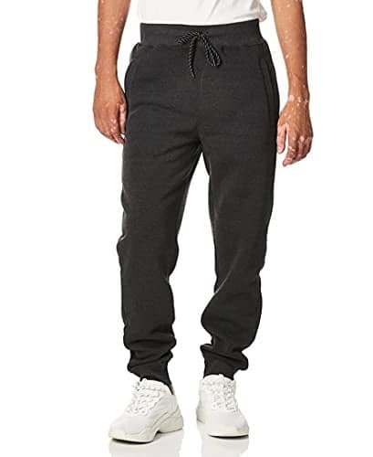 WT02 Men's Fleece Sweatpants & Joggers (Regular & Extended Sizes), Heather Charcoal, Medium