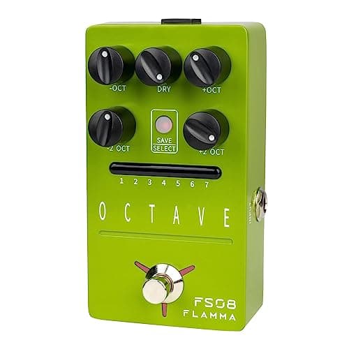 FLAMMA FS08 Octave Pedal Electric Guitar Polyphonic Octave Effects Pedal Dry Signal Control 7 Presets Slots
