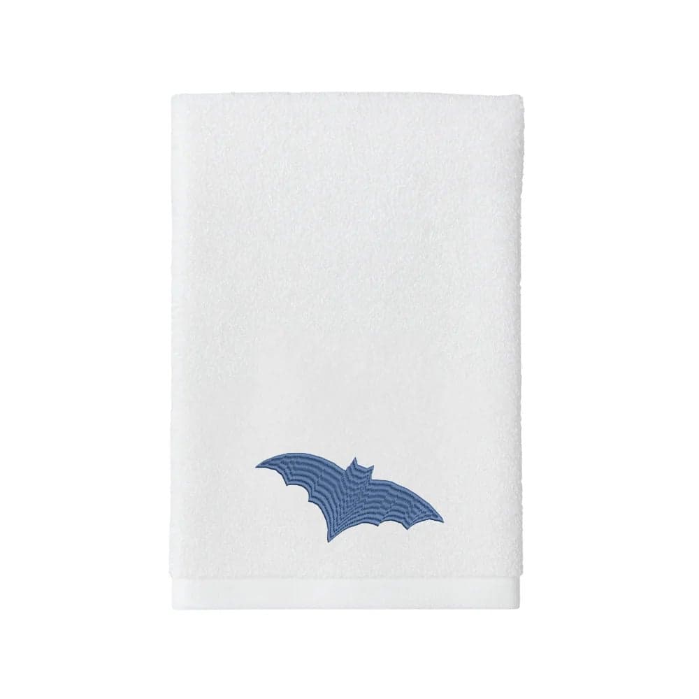 Iris Embroidered For You Hand Towel 50 x 80 Cm 600 Gsm White 100% Cotton Halloween Bat Blue Set of 01