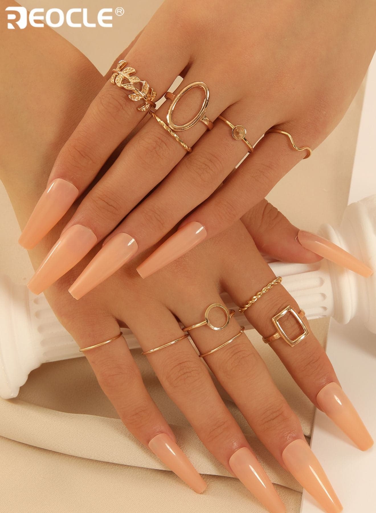 11PCS Women's Minimalist Stackable Ring Set Mixed Geometric and Textured Metal Rings Fashion Layering Ring Set for Daily Styling and Special Occasions