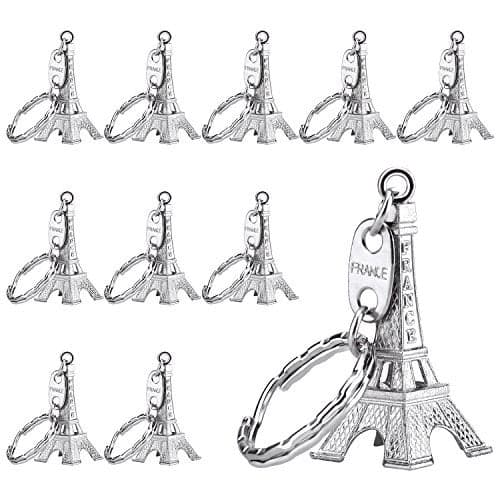 Outus 15 Pieces Eiffel Tower Keyring Retro Adornment French Souvenirs Keychains Silver