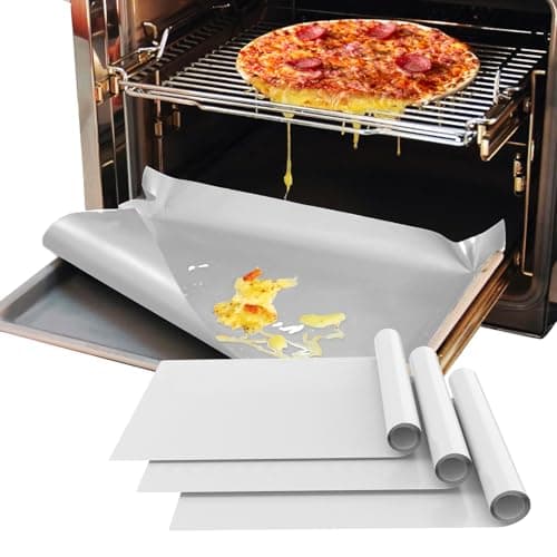 Demiwise 3 Pack Silver Oven Liners for Bottom of Oven 16x24 Inch Thick Heavy Duty Non Stick Teflon Oven Mats BPA and PFOA Free Reusable Oven Liners for Bottom of Electric Oven
