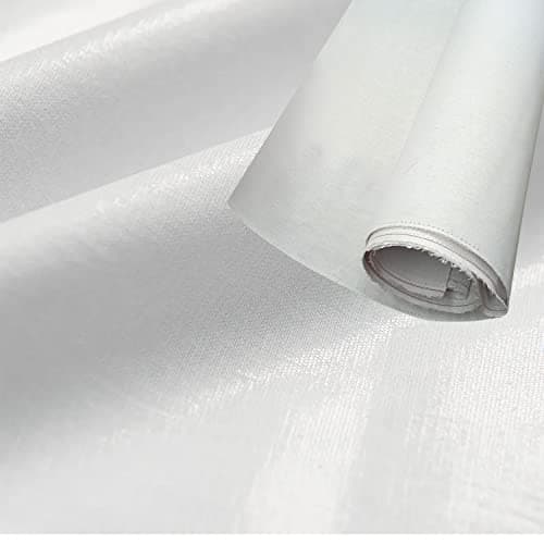 Aakriti Solid 44 inch Width Bukram Pasting, 100% Cotton Fabric Pasting Used in Tailoring, Shirts, Dresses, Curtains, Suits & Crafting, Quilting and Sewing (BUKRAM PASTING-2 Meter), White