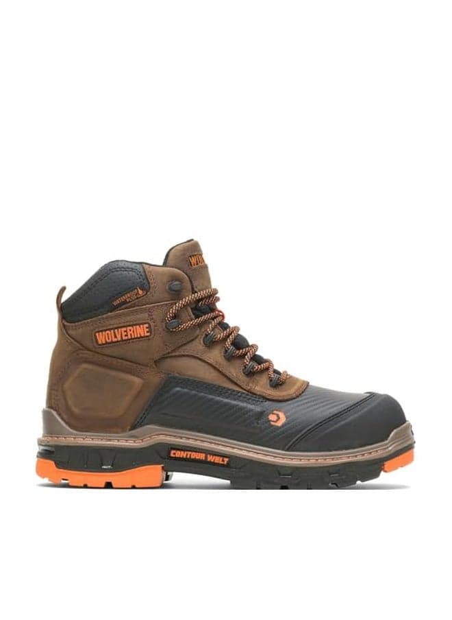 Wolverine Men'sOverpass 6" Mid Composite Toe Waterproof Work Boot, Summer Brown, 8 Medium