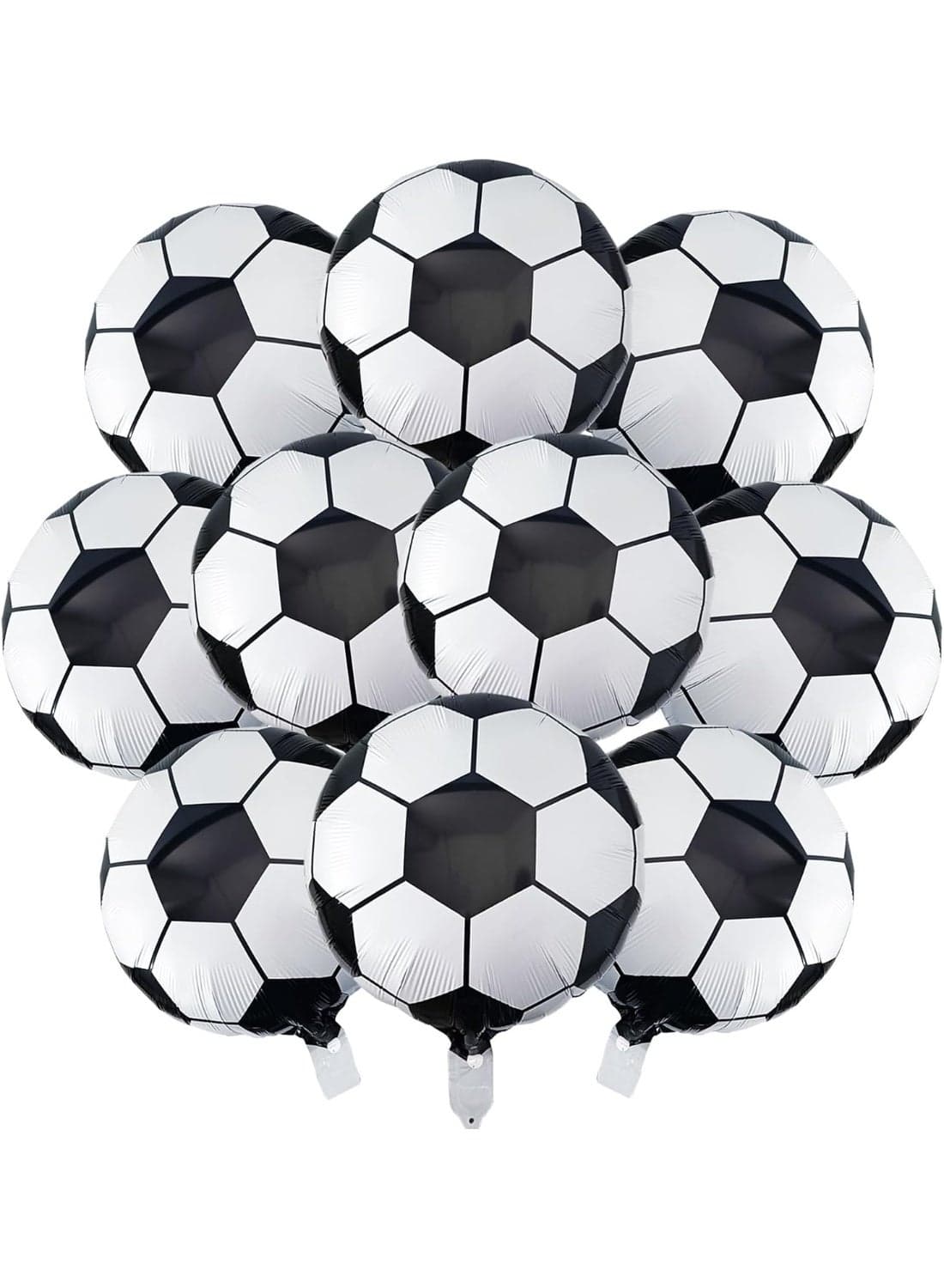 10PCS 18 Inch Soccer Balloons -Football Theme Birthday Party Supplies, World Cup Party Decorations, Soccer Game Day Decor, Cheering Support Props Decorations, Decoration Supplies For World Cup Festival Event International Festival, Black/White