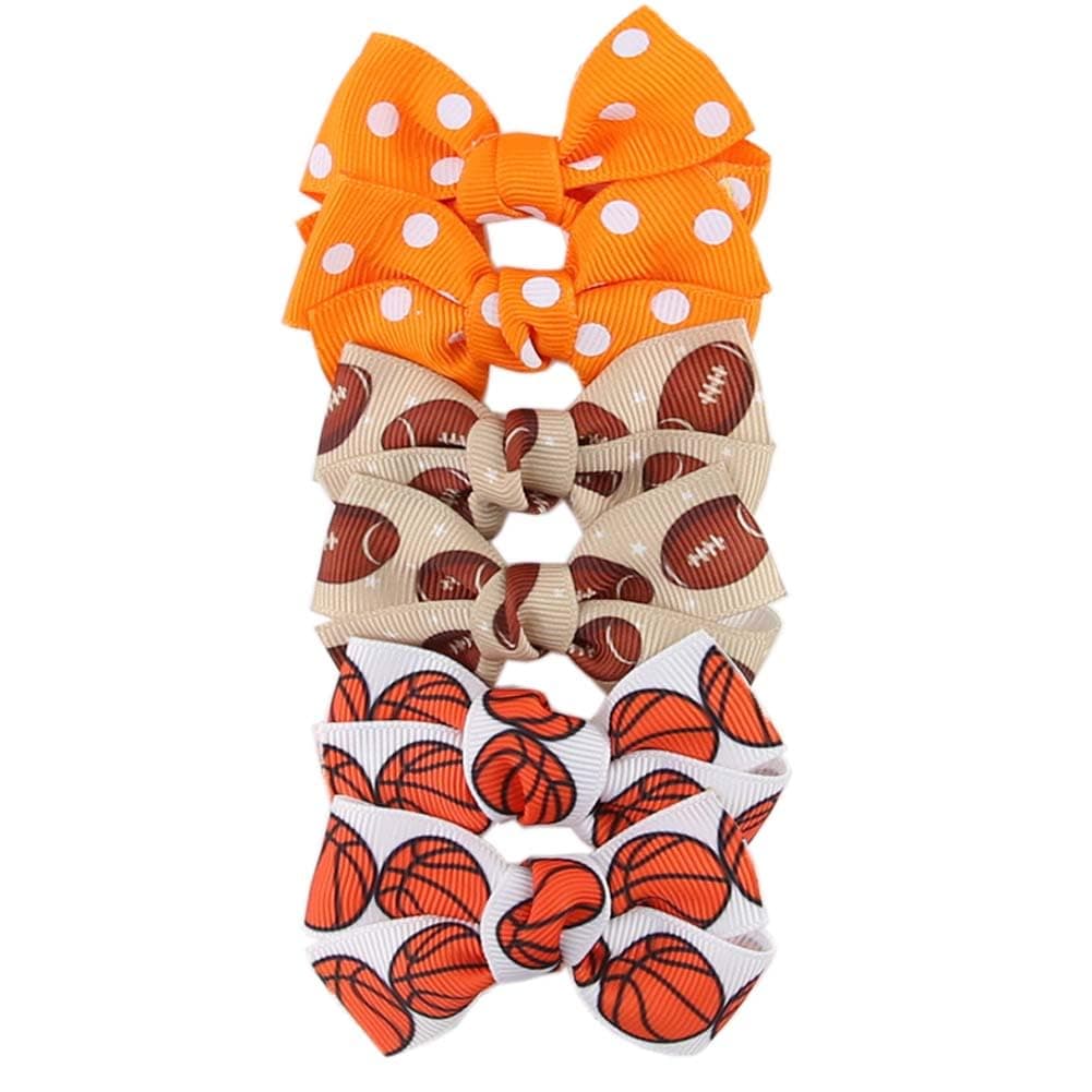6Pcs Football Hair Bow Clip Baby Girls Sport Soccer Bow Hair Clip Infant Toddler Bowknot Hair Bow Soccer Gifts for Girls Soccer Team ZFJ47 Basketball Set
