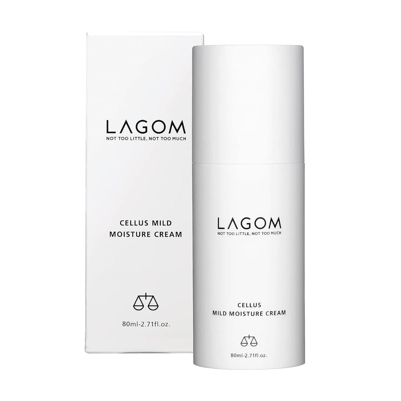 LAGOM Cellus Mild Moisture Cream Natural Moisturizer with Dpanthenol Green Tea Extract Aqualicia Hypoallergenic FragranceFree Refreshing Herbal Face Lotion for Sensitive Skin 271 Fl Oz