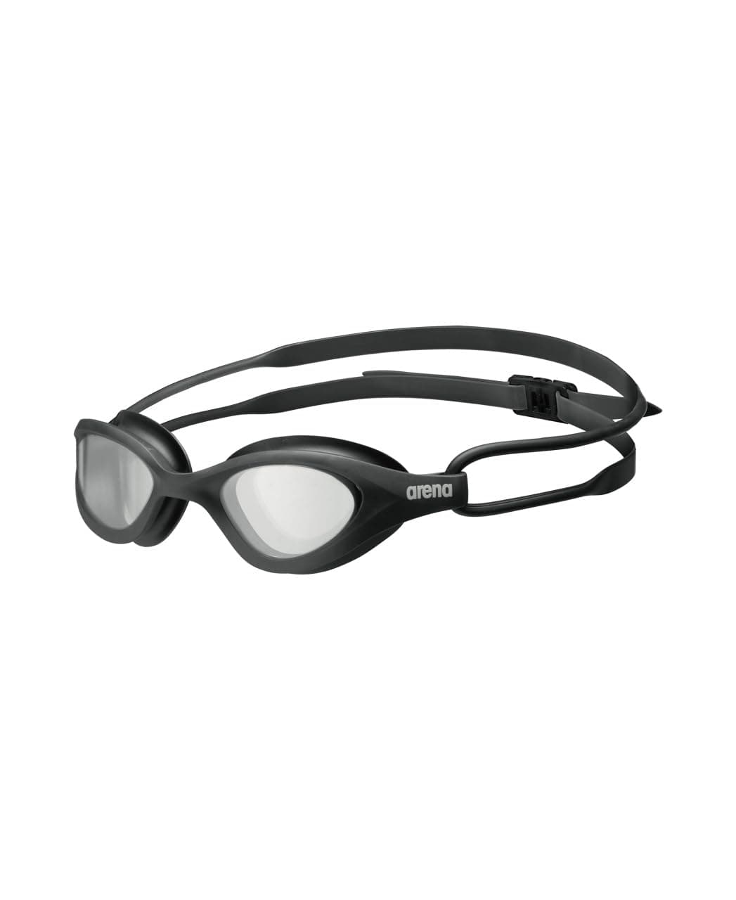 ARENA Unisex 365 Swim Goggles for Fitness Swimmers Comfortable Anti-Fog Watertight Design Non-Mirror Lens Lap Swimming Men and Women, Clear/Black/Black
