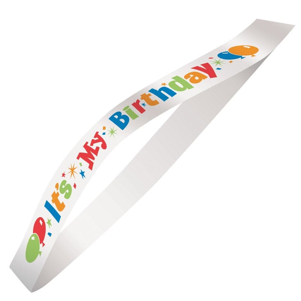 Unique Its My Birthday Satin Sash Child Size White