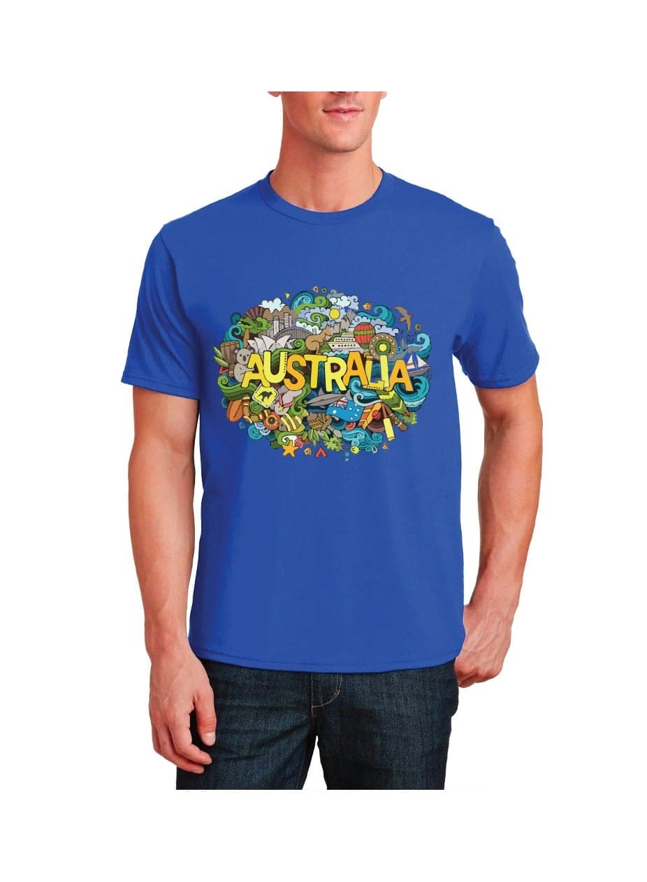 Australia Day T-shirt For Men's-Celebrate In Style With Our Stunning Australian Design-Exclusive Round Neck T-Shirt Crafted For Men On Australia Day