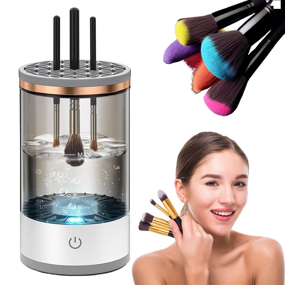 JM SELLER Makeup Brush Cleaner Machine New Electric Cosmetic Painting Brush Cleaner Automatic Spinning Makeup Deep Cleaning Usb Powered Brush Cleaner Compatible With All Size Makeup Brushes