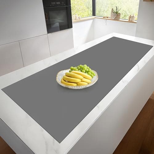 Mmmat Silicone Mat Roll - Silicone Mats for Kitchen Counter, Heat Resistant Countertop Protector, Non-Slip Table Mat Desk Saver Pad, Multi-functional Cuttable Silicone Mat, Craft Mat - 17IN X 5FT