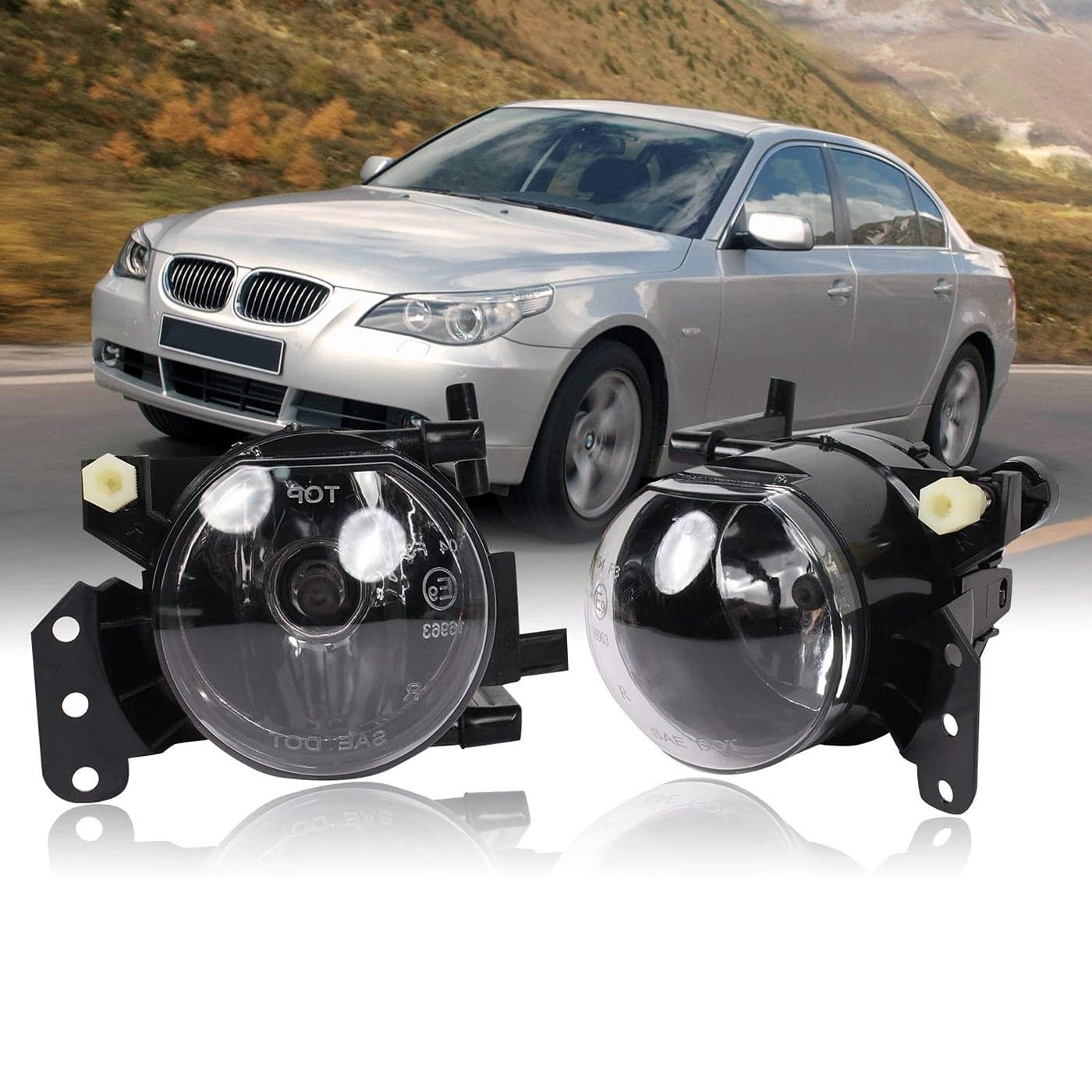 TUZILLA Fog Lights For E60 E61 525i 525xi 530i 530xi 545i 20042007 BMW 5 Series E90 E91 325i 325xi 328i 330i 330xi 335d 335i 335xi 0612 3Series wSport Pkg 325ci 330ci Clear