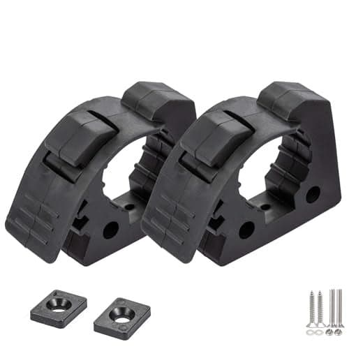 SINOKING Shovel Mount Rubber Clamp for Securing Equipment from 1-1/4" to 1-3/8" in diameter for Home, Garage, Boat, RV, ATV & Off-Road