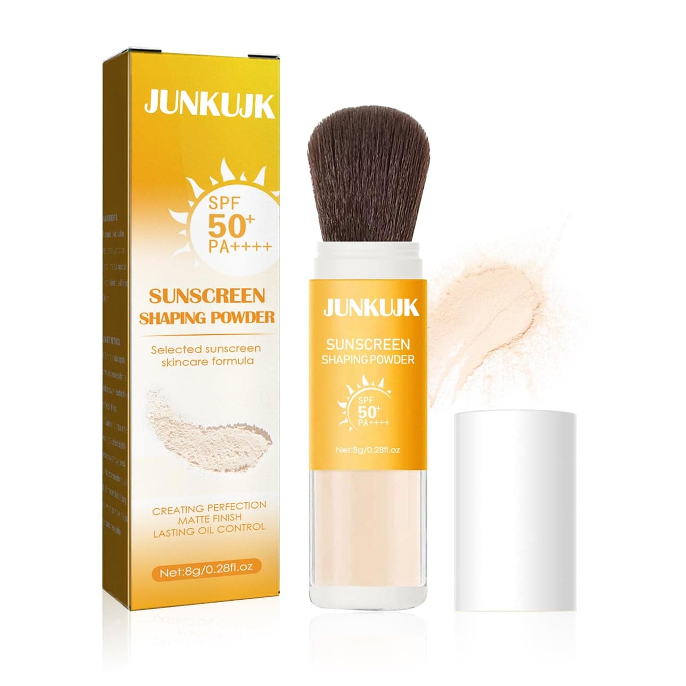 Mineral Sunscreen Setting Powder MakeupSPF 50 PALightweight Breathable Translucent Brush Powder for All SkinMatte Long Lasting Oil Control Concealer