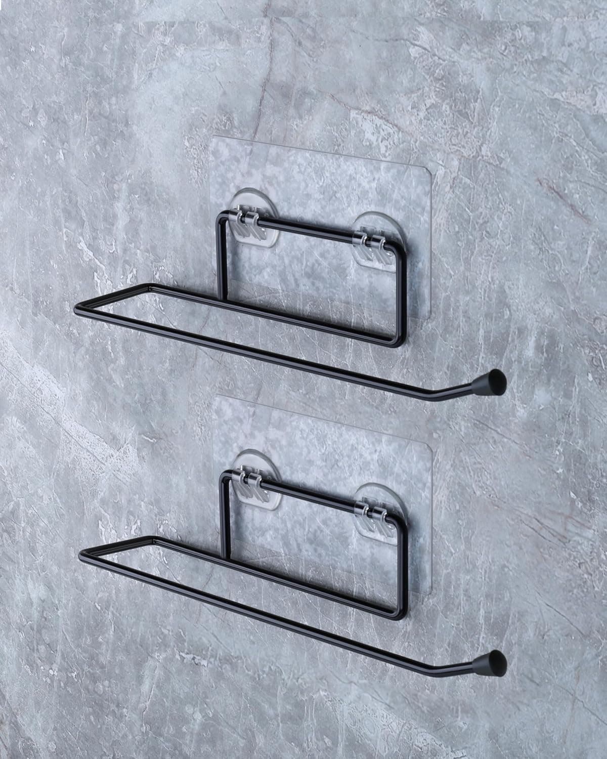 TEKCOOL Self Adhesive GI Steel Toilet Paper Stand/Tissue Roll Hanger for Bathroom/Nepkin Holder/Towel Holder(Black) (2).