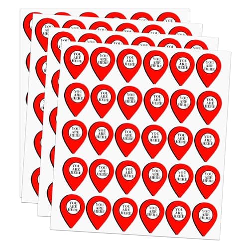 You are Here Map Pointer Stickers 05 x 07 Inch Each Perfect for Maps Projects More120 Pcs