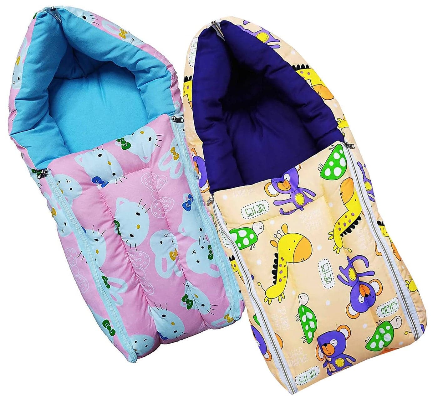 DEPURIKA Sharma Clothing Cotton 2952x1771x393 inches Sleeping and Carry Bag Kitty Pink and Peach