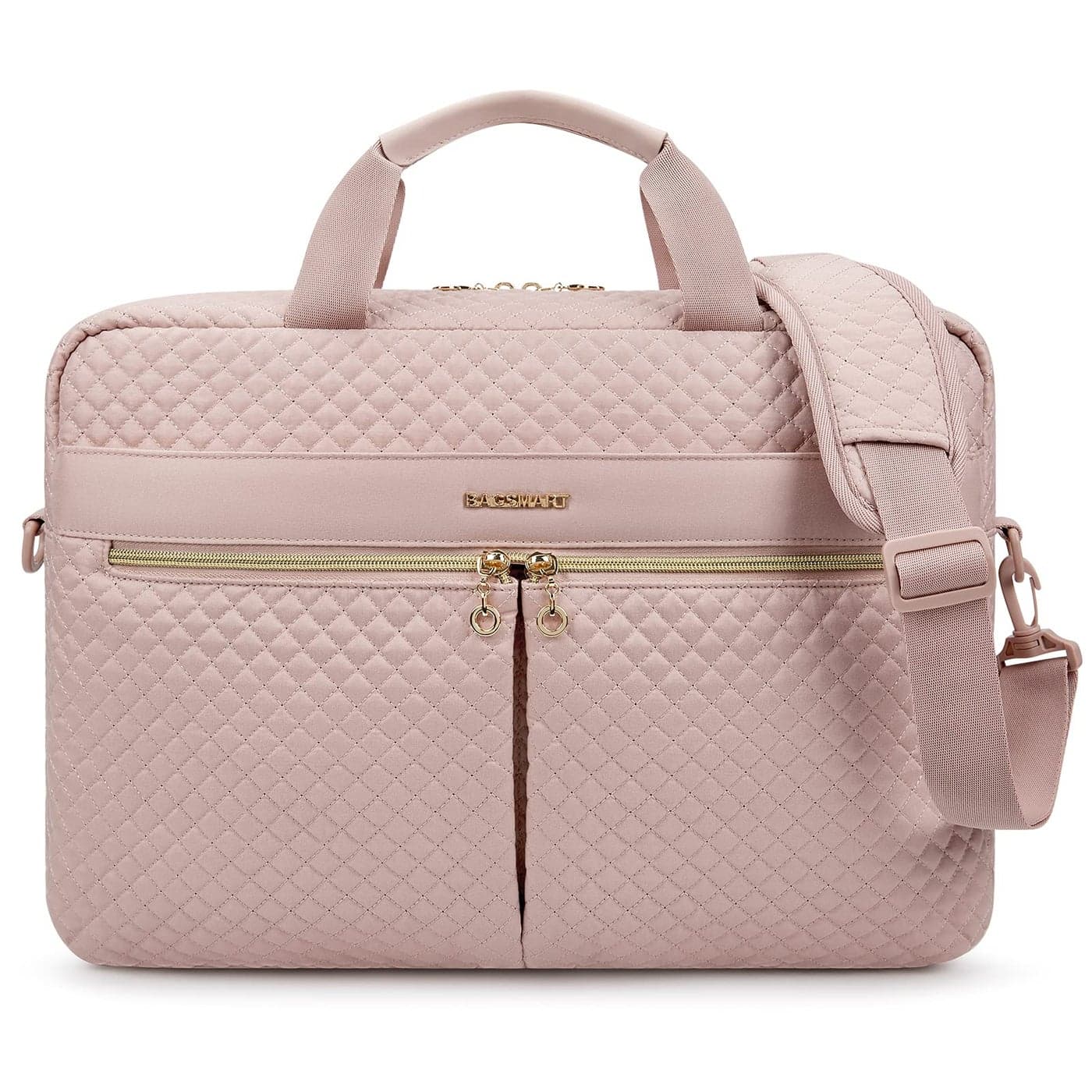 BAGSMART Laptop Bag, 15.6/17.3 Inch Briefcase for Women Large Laptop Case Computer Bag Office Travel Business, Pink