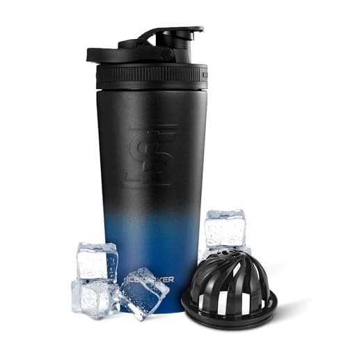 Ice Shaker Insulated Stainless Steel Shaker Bottle 26oz Navyblack Cold for 30 Hours Insulated Cup with Twiston Agitator OdorFree Bottle for Protein Shakes Water Smoothies Cocktails