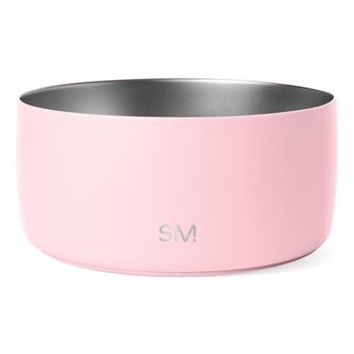 Simple Modern Stainless Steel Pet Water Bowl for Dogs & Cats | Reusable Insulated Stainless Steel Food Bowls for Dog Cat | No Tip No Slip BPA Free | Bentley Collection | Large (64oz) | Blush