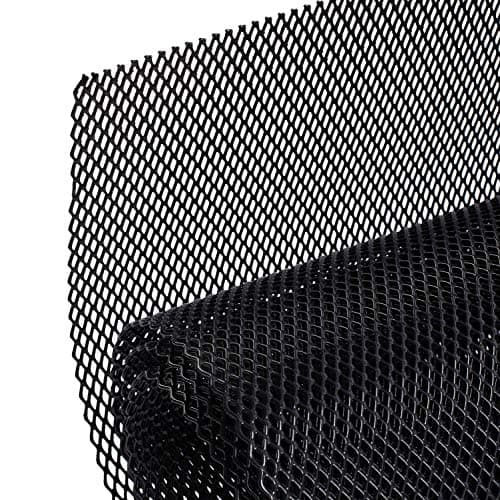 AggAuto Universal 40"x13" Car Grill Mesh - 100x33cm PVC Coated Stainless Steel Automotive Grille Insert Screen Bumper Vent, One of the Most Multifunctional Shape Grids Black