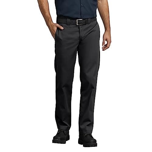 Dickies Mens Flex Work Slim Straight Fit Pants, Black, 28W x 30L US