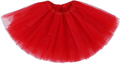 SUNTRADE 3 Layered Tulle Skirt Ballerina Tutu Dance Skirt Girls Women (Red)