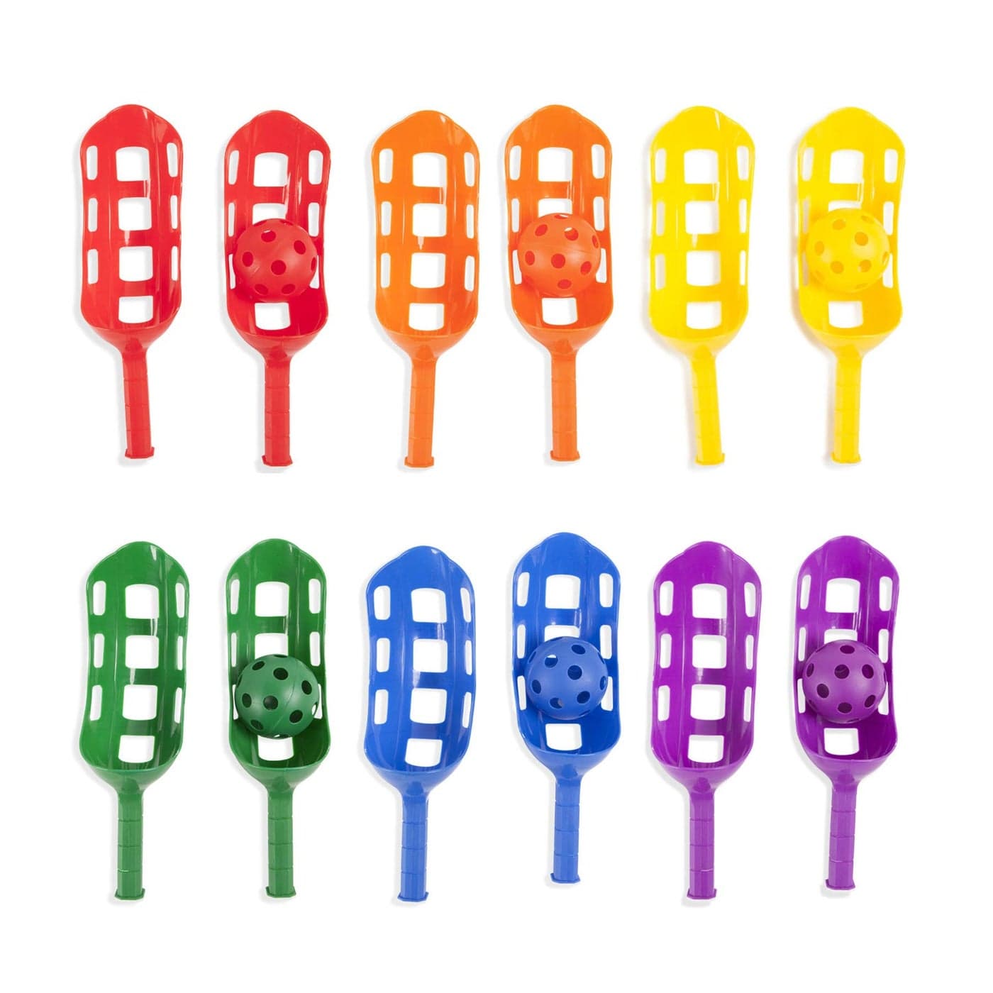 Champion Sports Scoop Ball Set Plastic Assorted Colors 2 Scoops1 Ballset 6set