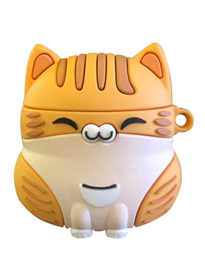 Cat Themed Case Cover With Carabiner For Apple AirPods 1/2/Pro Yellow/Brown/White