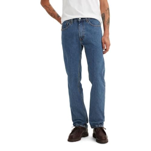 Levi's Men's 505 Regular Fit Jeans (Also Available in Big & Tall), Medium Stonewash, 36W x 32L