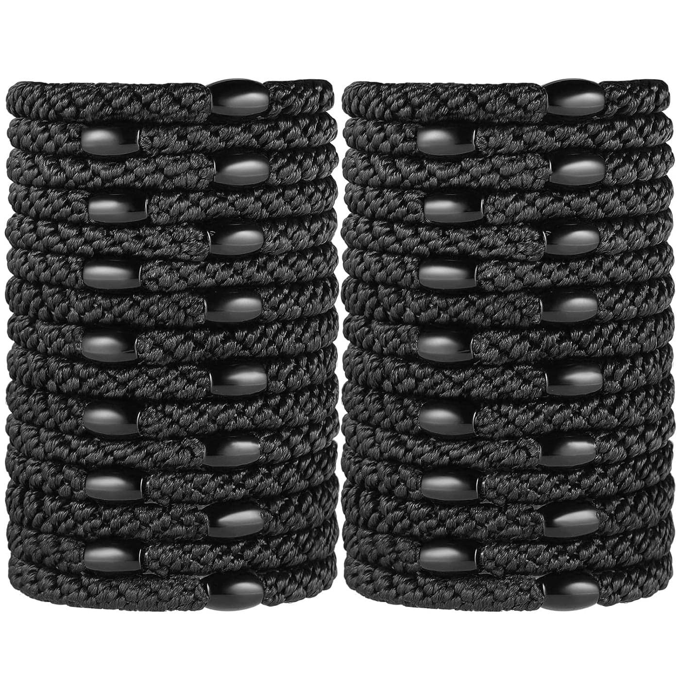 Black Elastic Hair Ties for Women and Girls Funtopia 30 Pcs No Metal No Slip Braided Ponytail Holders for Thick and Medium Hair