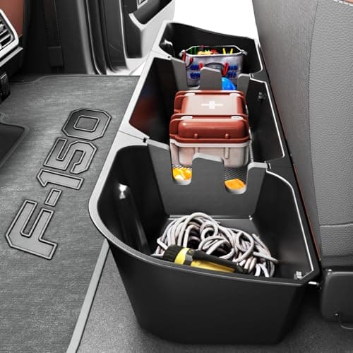 FengYu Under Seat Storage Box Compatible with 2015-2026 Ford F-150 F150 SuperCrew Cab, 2017-2026 F-250/F-350/F-450/F-550 Super Duty,F-150 Rear Underseat Storage Truck Organizer Tool Box
