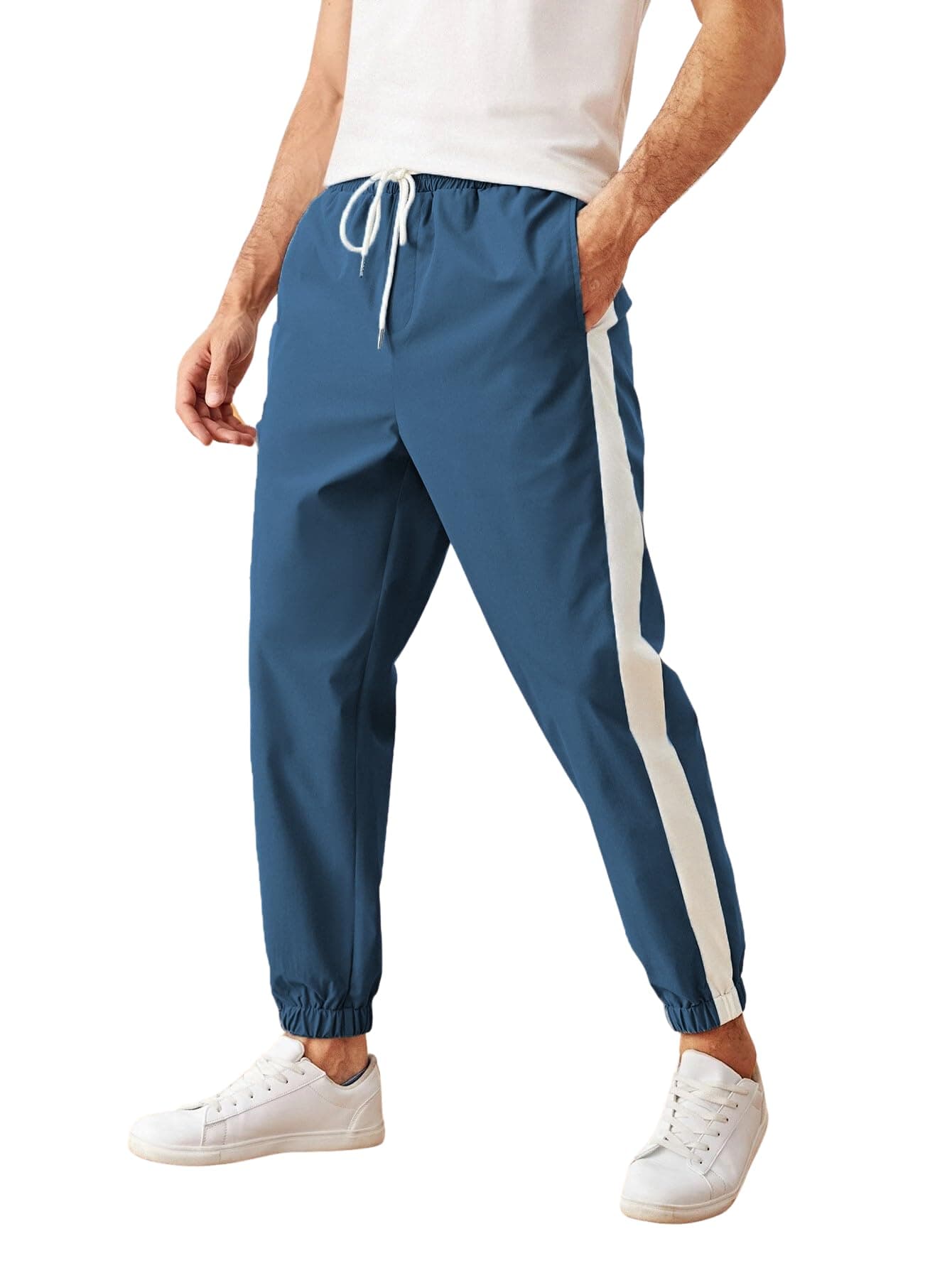 Lymio Track Pant for Men || Regular Fit || Track Pants || Full Elastic Jogger Track Pant (TP-04-NavyBlue-M)