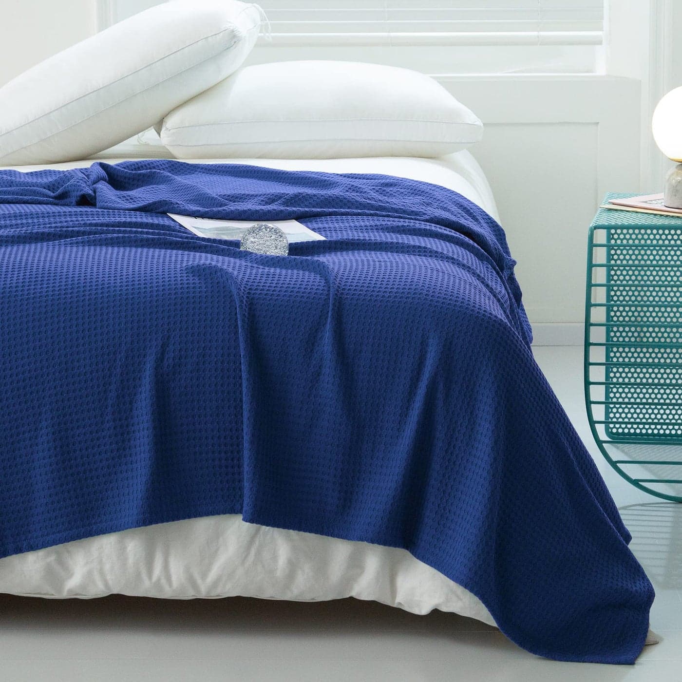 AmyHomie Cooling Blanket Twin Size 100 Rayon Derived from Bamboo Cool Summer Blanket for Hot Sleepers Soft Comfy Waffle Lightweight Blankets for Couch Bed Gift IdeaBlue Violet 6690in