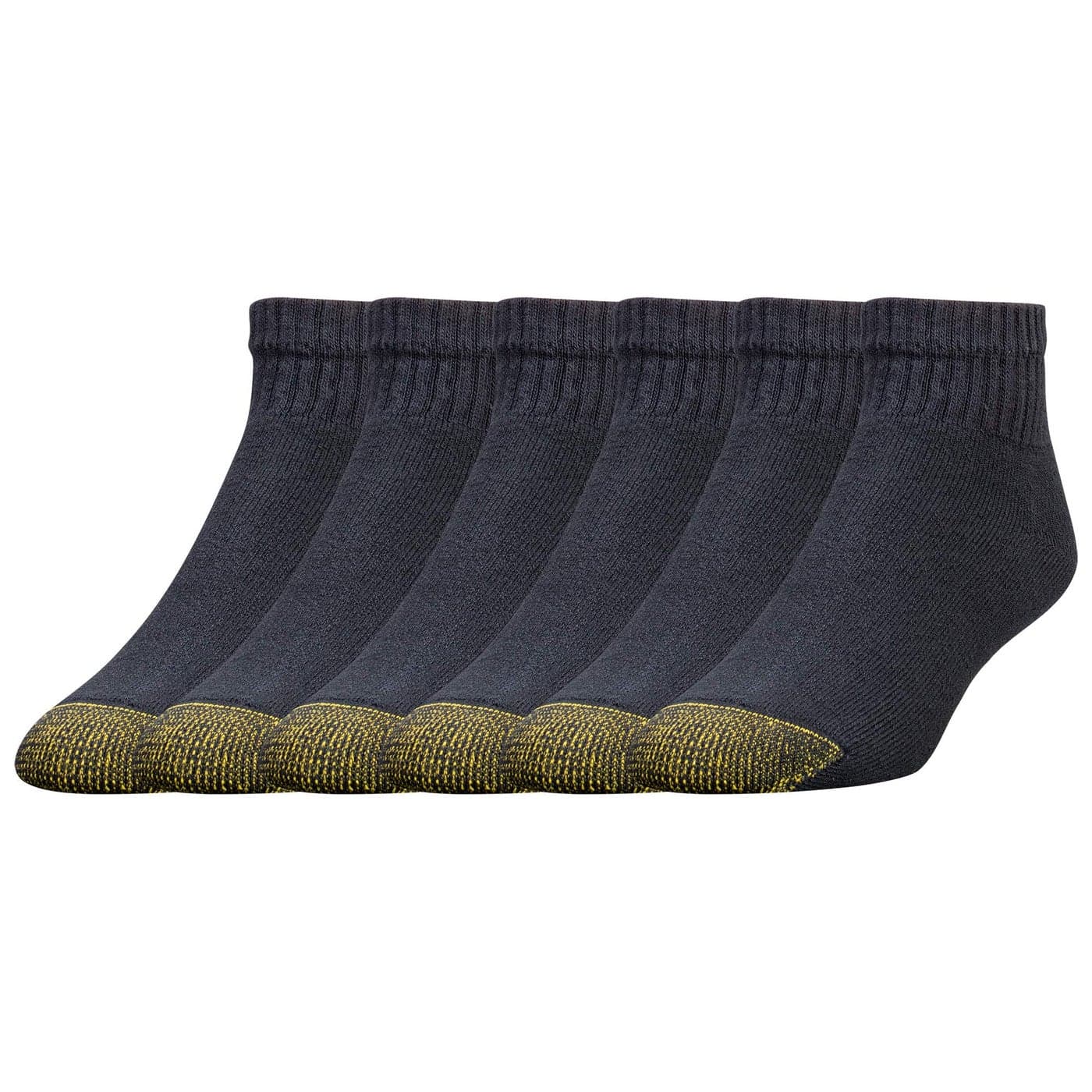 GOLDTOE Mens 656P Cotton Ankle Athletic Socks Multipairs Black 6Pairs Large