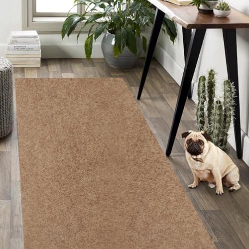 Weidear Hallway Runner Rug with Rubber Backing, Laundry Room Rug Non Slip, Washable Outdoor Indoor Rug Carpet Runner, Customized Area Rugs Mat for Entryway, Balcony, Kitchen, Garage-2FT x 6FT, Sand
