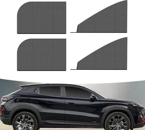 SLIMI 4 PCS Car Window Screens Sunshade and Breathable Sun Screen MeshMultifunctional Double Layer Front and Rear Side Window Privacy Protection Car Window Shades Mesh for Most SUVs Black