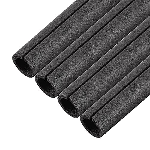 uxcell Foam Tube 1.64 Ft Length 1.37in ID 2.15in OD Hollow Pipe Cover for Protecting Pipes and Heat Preservation Black 4 Pack