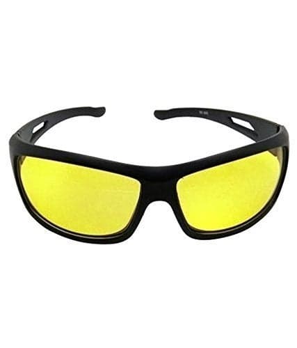 Sunshades Bhavya Unisex Glasses Wrap Around For Day and Night Drive (Yellow)