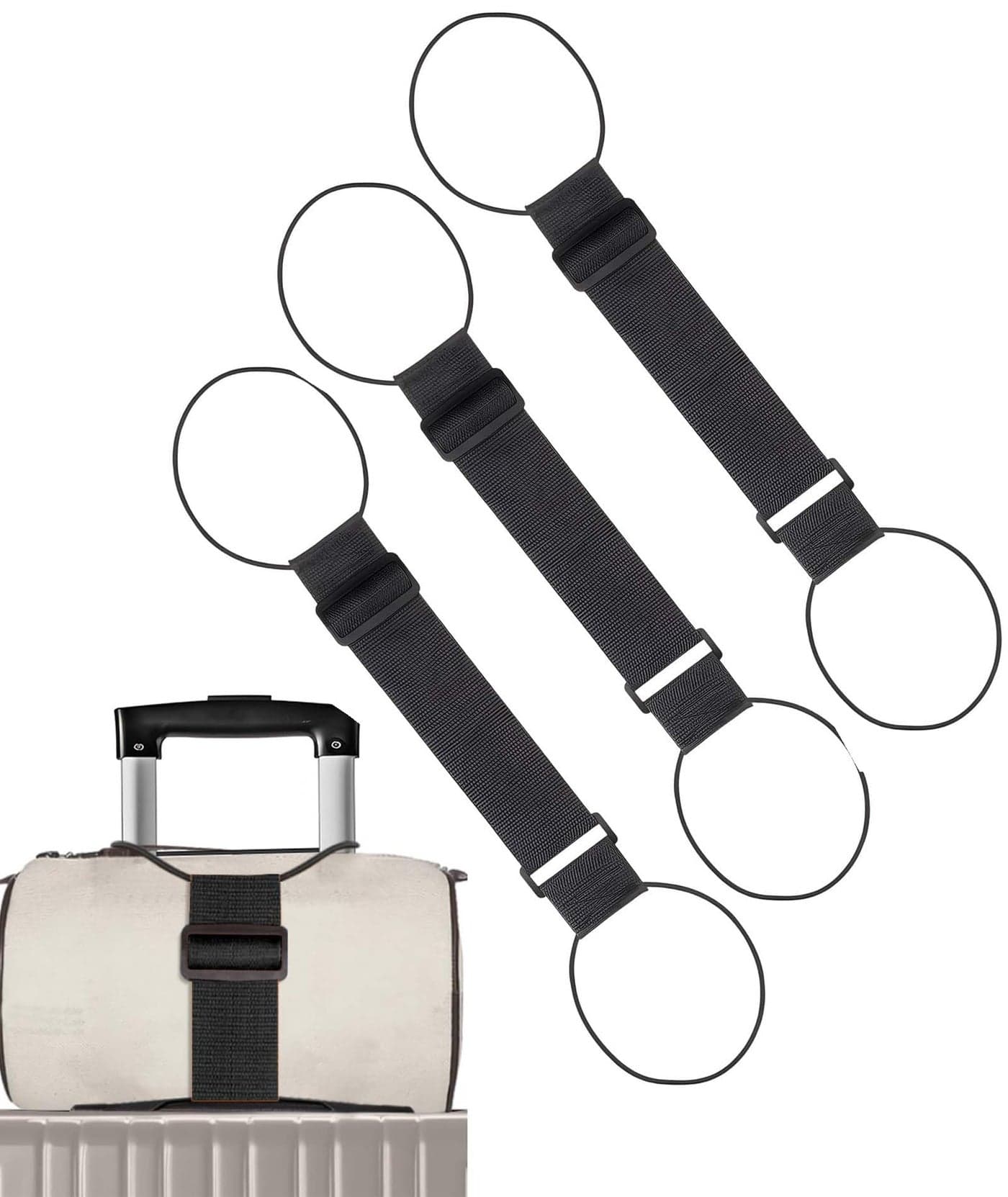 Luggage Strap, Suitcase Bag Organizer for Travel, Adjustable Strapping Band to Luggage, for Frequent and Business Travelers, Women with Handbags (3)