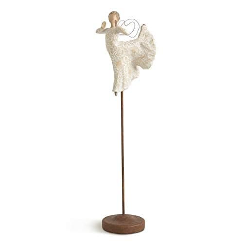 Willow Tree Song of Joy Angel, Singing Soaring All in Universal Harmony, Elevated Angel for Display with Nativity, Gift for Baptism, First Communion or Confirmation, Sculpted Hand-Painted Figure