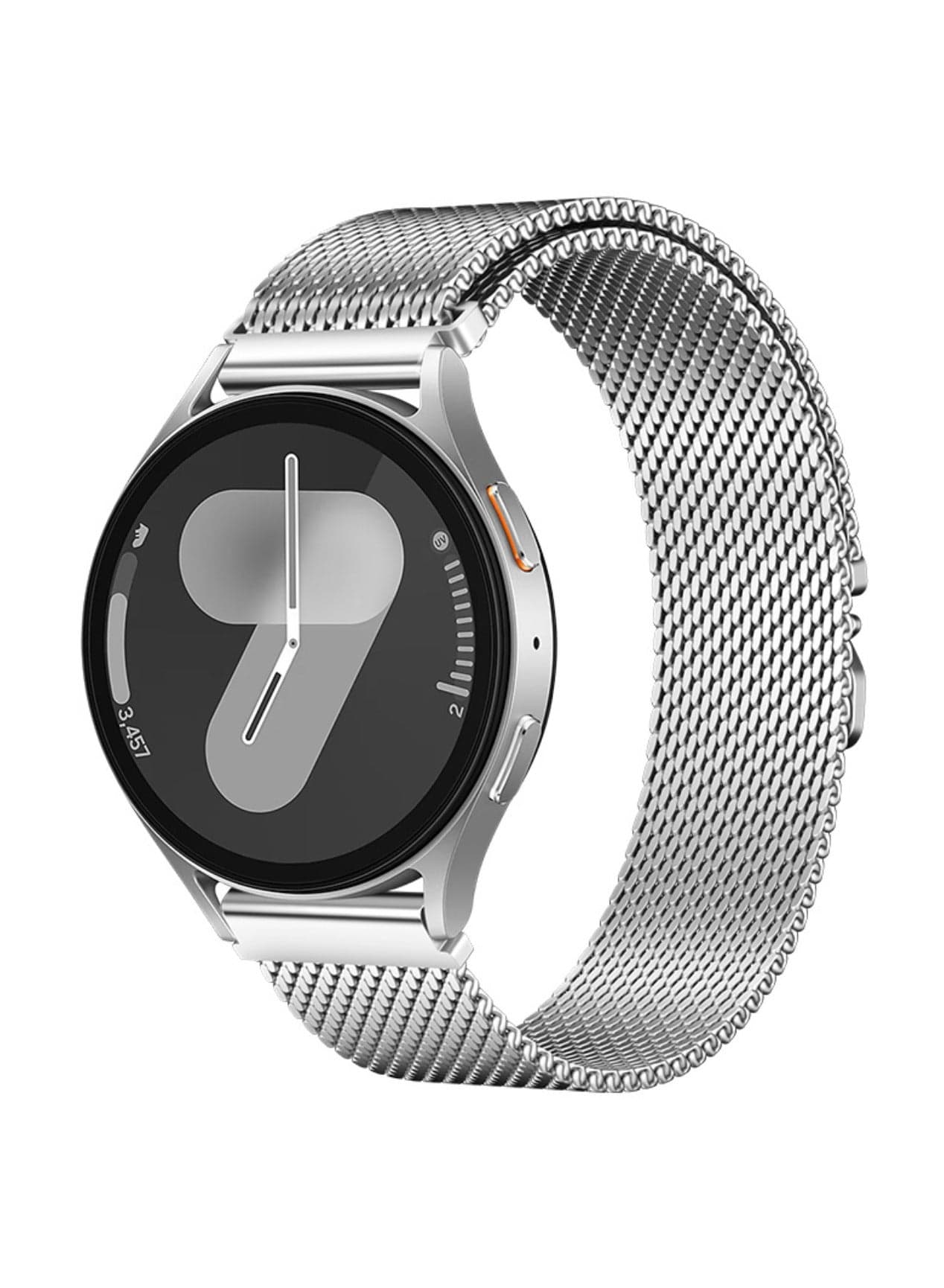 Metal Band for Samsung Galaxy Watch 7 6 5 4 FE 40mm 44mm Watch 5 Pro 45mm 20mm Stainless Steel Mesh Wristband Compatible with Women Men (Silver)