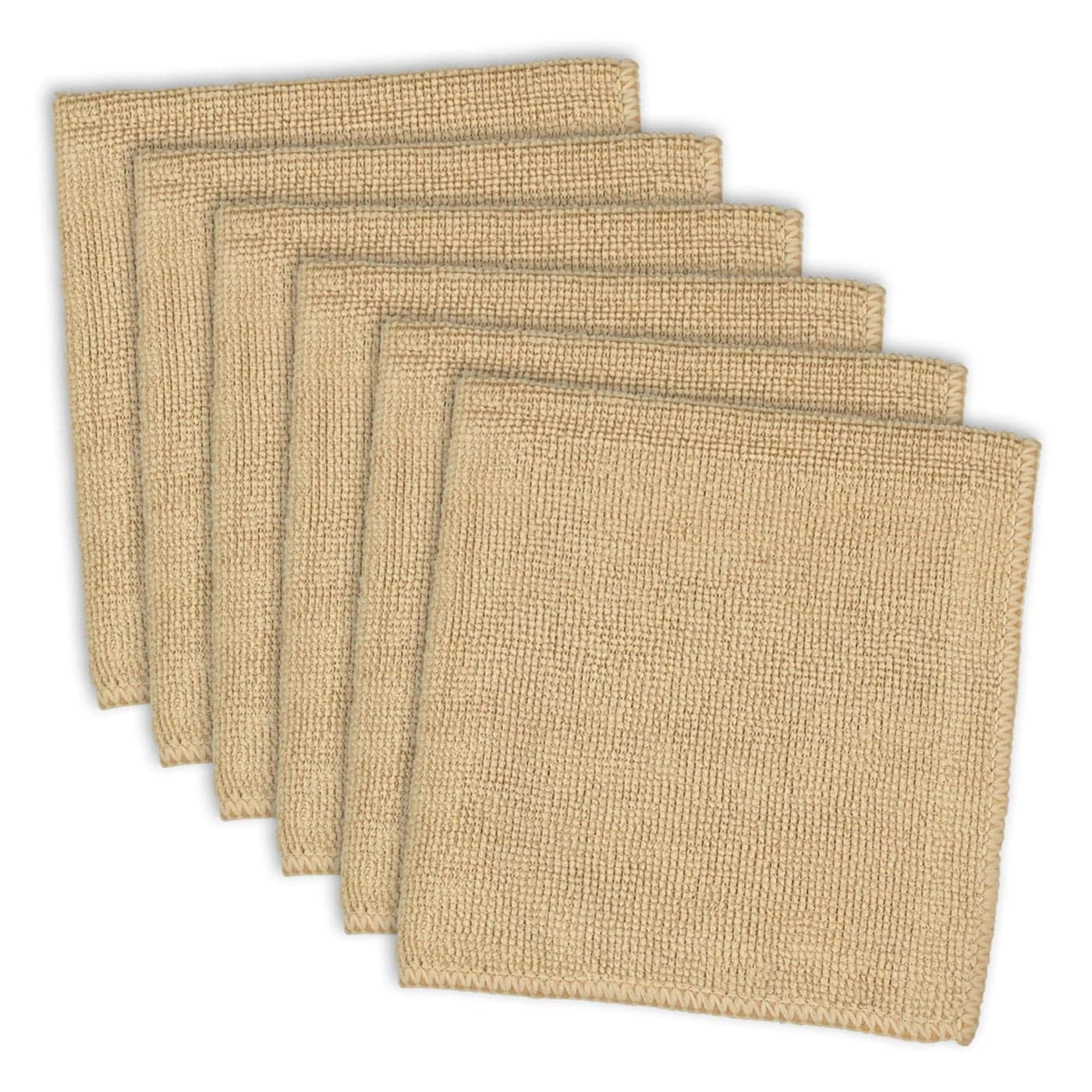 DII Cleaning Collection Soft Highly Absorbent Microfiber Dishcloth Set 12x12 Taupe 6 Piece