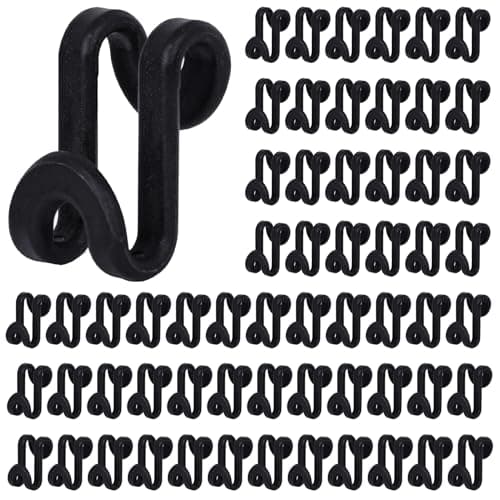 HAKDAY Hanger Hooks Space Saving, 60PCS Clothes Hanger Connector Hooks Closet Space Savers for Hanging Clothes, Black