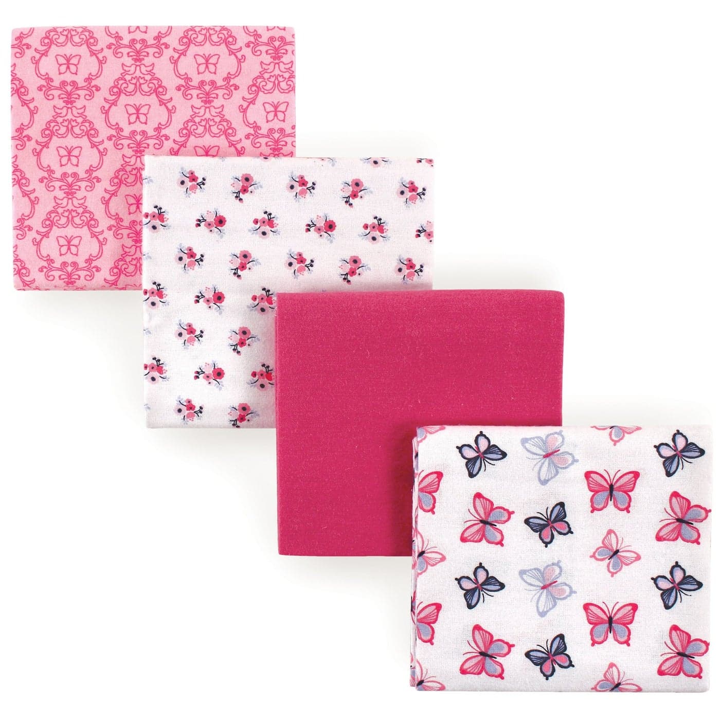 Hudson Baby Unisex Baby Cotton Flannel Receiving Blankets Butterflies One Size