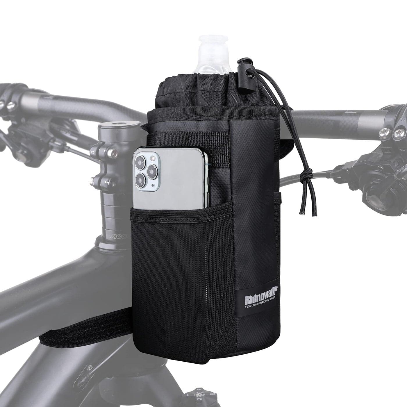 Rhinowalk Bike Handlebar Water Bottle Bag Drink Cup Holder Bicycle Front Insulated Stem Bag